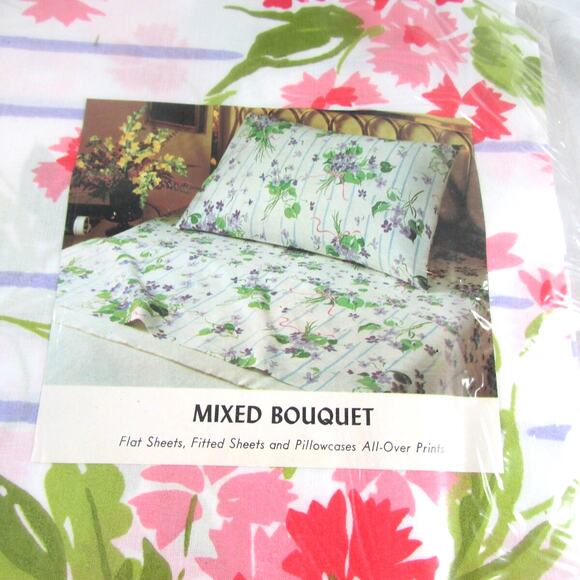 Stevens Utica Mixed Bouquet Full Bed Sheet Set New Sealed Dead Stock Floral - Picture 4 of 10